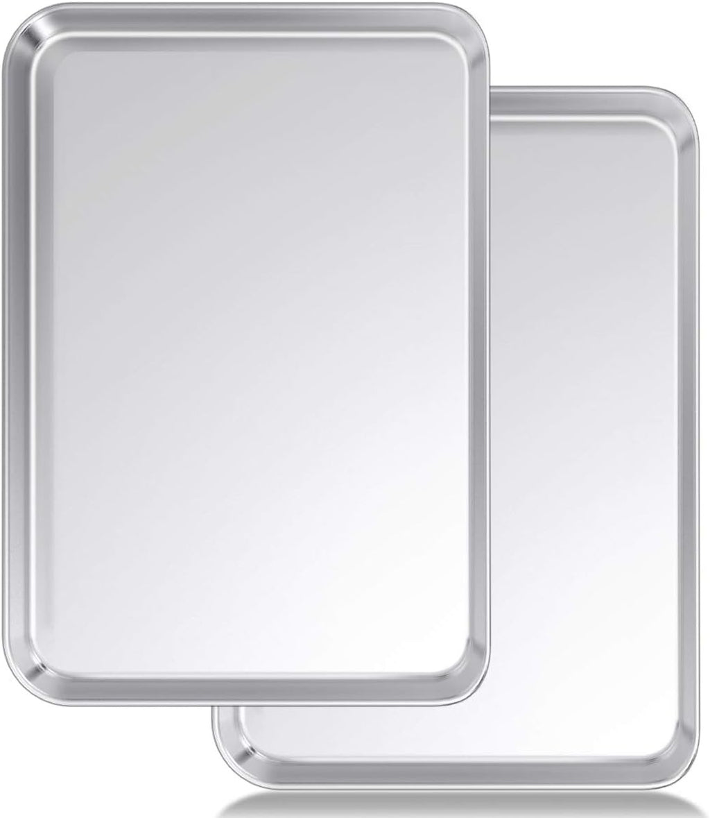 Wildone Stainless Steel Baking Sheet Set - Heavy Duty, Non-Toxic Cookie Tray, 20 x 14 x 1 Inch