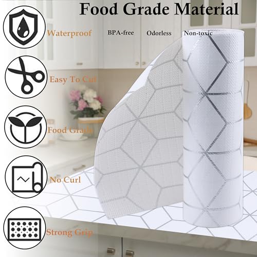 GMCOZY Non-Adhesive Shelf Liner, 15" x 20' Waterproof Cabinet Drawer Mat