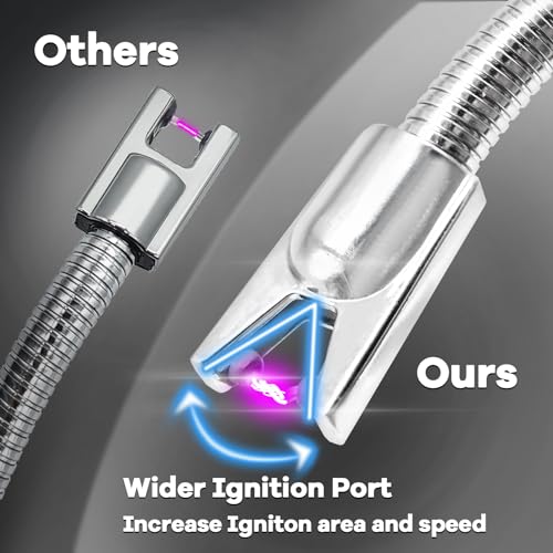 3 Pack Candle Lighter Electric Rechargeable Arc Windproof Lighters Flexible Neck Long Rotate 360 Plasma Lighter USB Flameless Lighters Candles Grill BBQ
