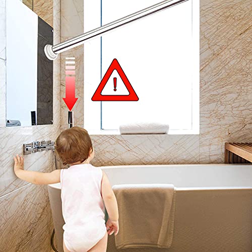 Asoleo Shower Curtain Rod Holder - Wall Mount Support Base, White