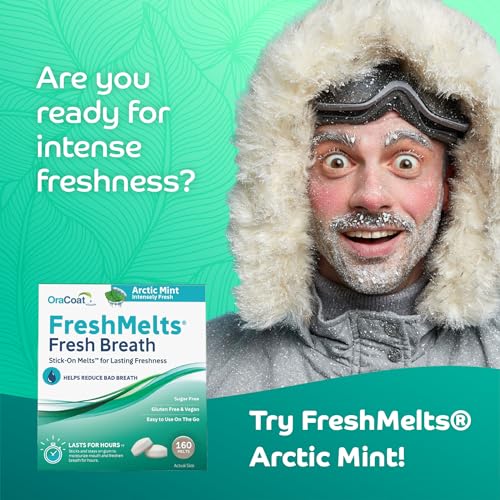 OraCoat FreshMelts Stick-On Breath Freshener Melts - Arctic Mint, 40 Count