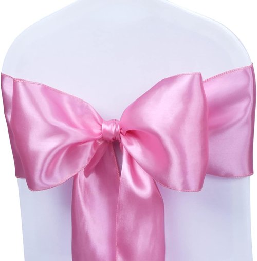 Babenest Satin Chair Sashes - Upgraded 10 Pcs Ribbons & Bows for Weddings & Events | Pink