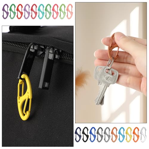 20PCS S Carabiner Clip Small Alloy Snap Hook Anti Theft Carabiner Clip Hooks Scratch-Resistant Mini Keychain Carabiners for Keys, Small Ring Hooks for Bag£¬ Backpack£¬ Purse