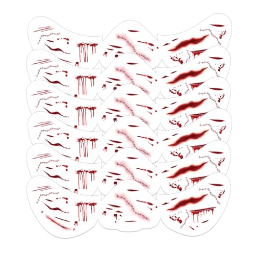 Sinbana Halloween Temporary Face & Arm Tattoos 6pcs Blood Drop Freckle Stickers