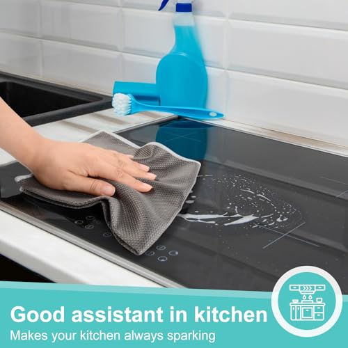 Microfiber Glass Cleaning Cloths 16x16 Inches, Pack of 8 - Lint-Free, Scratch-Free for Windows, Mirrors, Stainless Steel, Car, and Electronics
