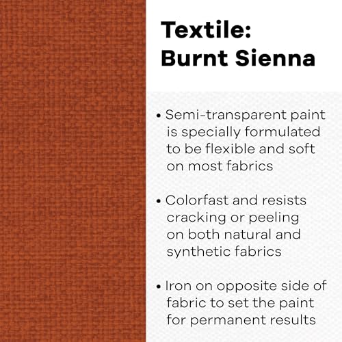 Jacquard Burnt Sienna Textile Paint 2.25 Oz - Permanent Fabric & Upholstery Paint