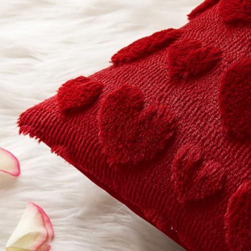 MIULEE Valentines Pillow Covers 18x18 Inch Set of 2 Red Heart Holiday Decor