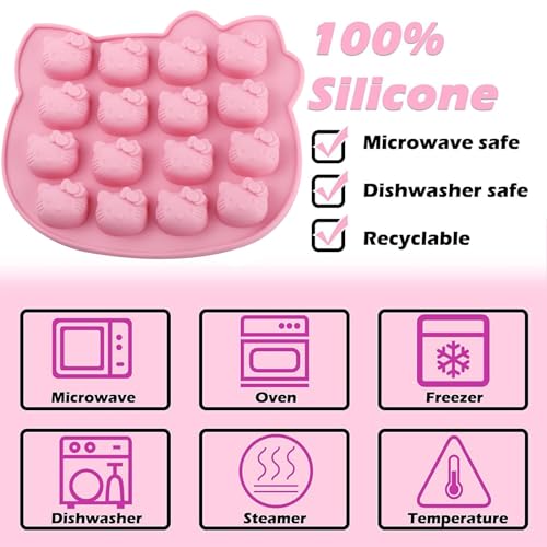 16-Cavity Kitten Silicone Mold for Chocolate, Candy, and Baking
