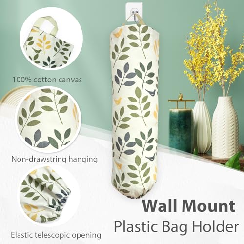SYIPO Wall Mount Plastic Bag Holder - Reusable Grocery Bag Organizer, Tree Branches