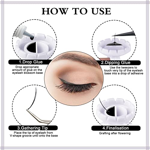 MEKK 100Pcs Lash Glue Rings with V-Groove for Eyelash Extensions