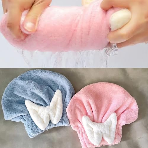 DeaHea Microfiber Hair Towel Wrap - 2 Pack Super Absorbent Quick Dry Turban