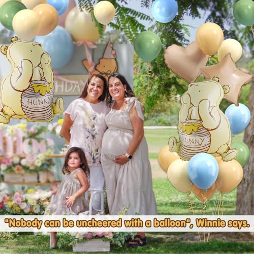 Vintage Winnie Bear Balloon Kit - 38-Piece Set for Baby Shower & Birthday