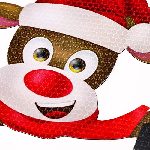 Christmas Car Refrigerator Magnets Set - Reflective Bulb Santa Reindeer Snowman 44 Pieces - Holiday Decor