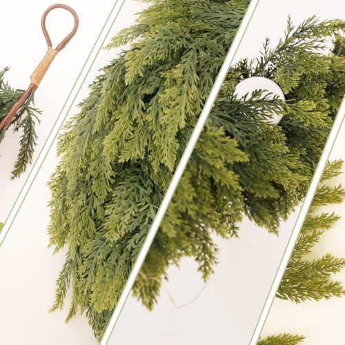 6ft Christmas Cedar Garland - Artificial Realistic Green Holiday Decor