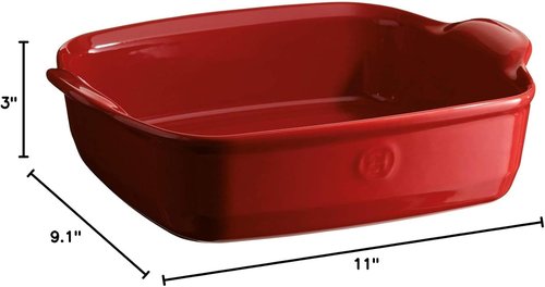 Emile Henry | Burgundy Square Baking Dish - Premium Ovenware for Perfect Baking