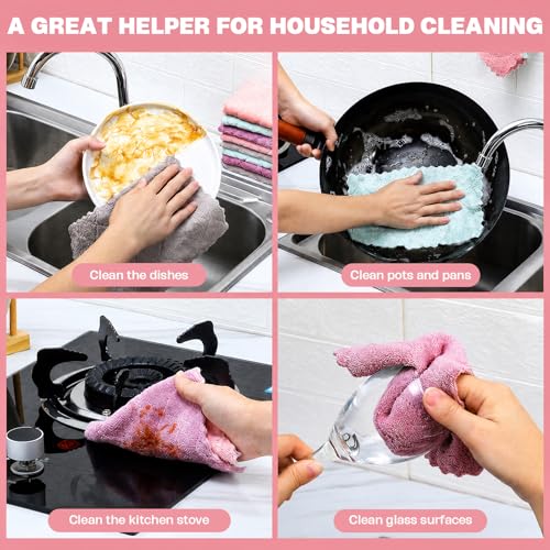 Mirtan 2 Pack Kitchen Dish Cloths - Highly Absorbent & Dual-Sided