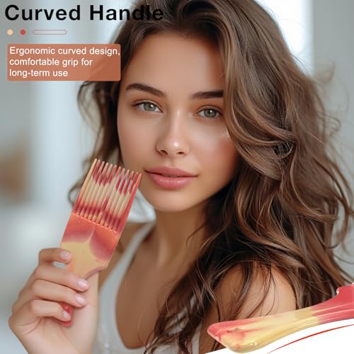 Zoolinn 3-Piece Dual-Color Fork Comb Set for Hair Styling and Detangling