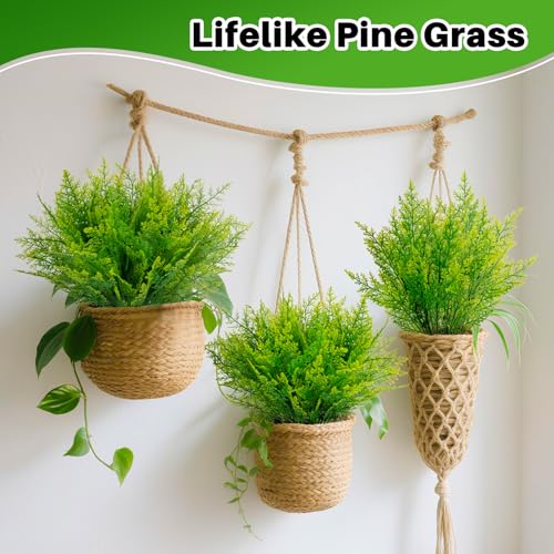 RAINFLOW 5PCS Faux Ferns - Realistic Artificial Plants 14.5"