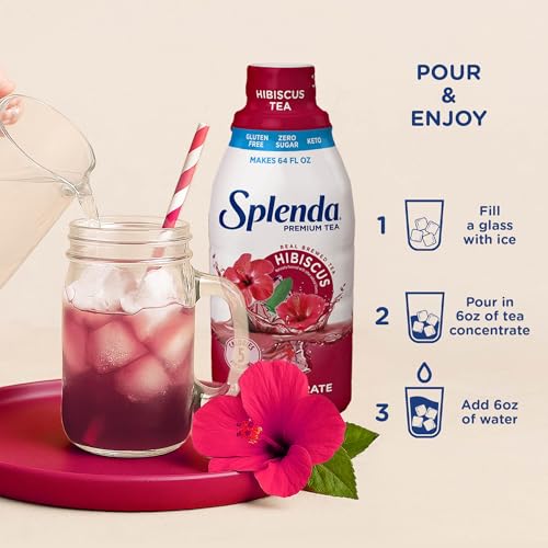 SPLENDA Premium Hibiscus Tea Concentrate, Sugar-Free, 32 Fl Oz