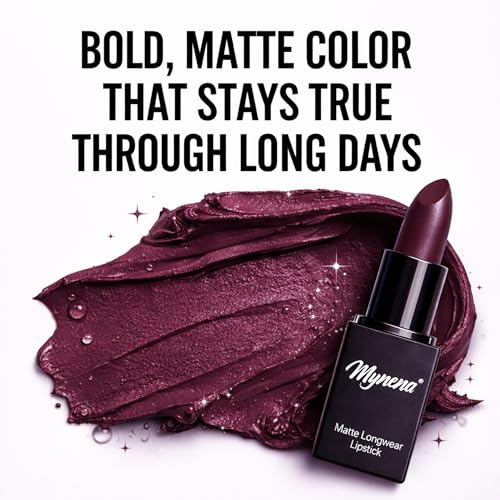 Mynena Matte Lipstick Warm Mocha - Creamy Velvet Long-Lasting Lip Color