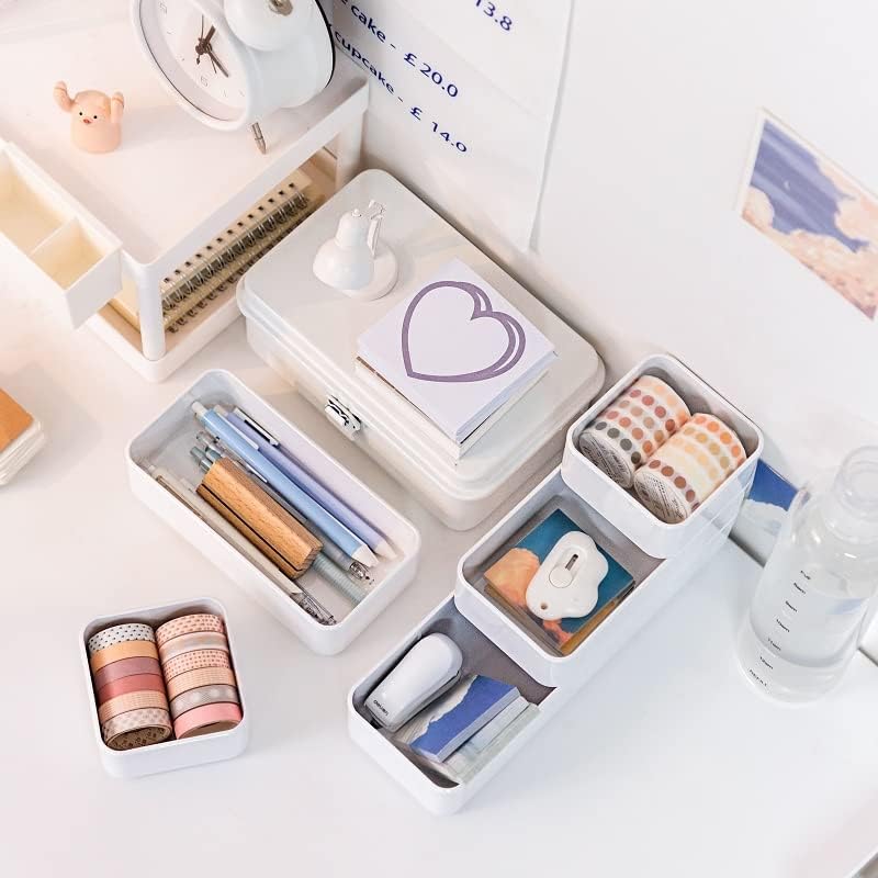 RAUVOLFIA Plastic Drawer Organizers Set - Versatile 3-Size Storage Bins for Makeup, Bathroom & Office