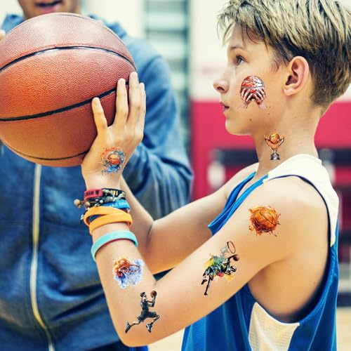 Basketball Temporary Tattoos for Kids 160 Pcs Party Favors