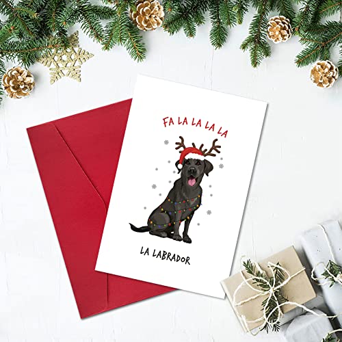 Labrador Christmas Card - Funny Dog Holiday Greeting Card with Envelope