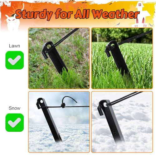 48Pcs Inflatable Stakes with Hooks and Tethers for Outdoor Decorations