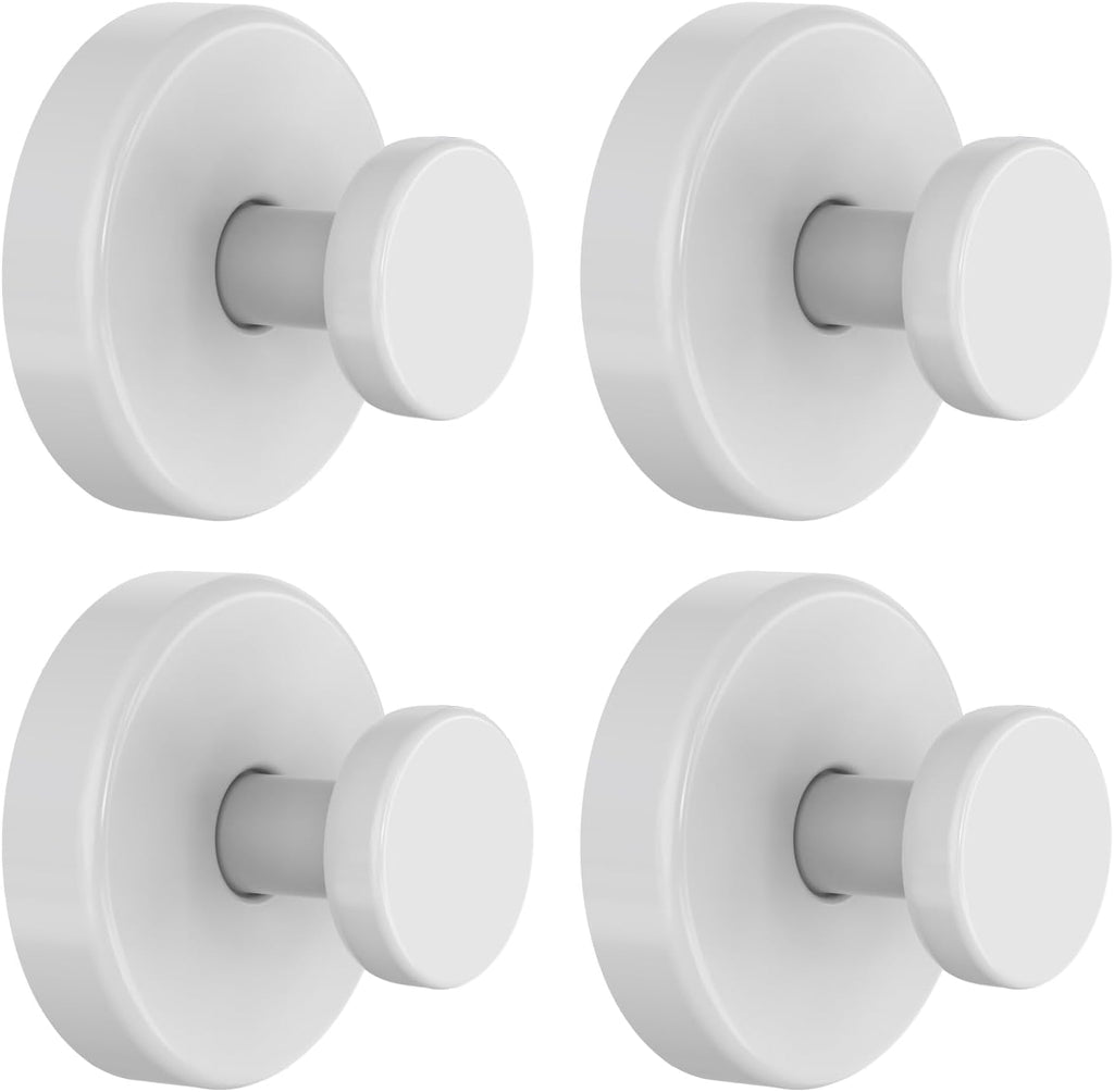 Skiennix Suction Cup Hooks - No Drill Shower Hooks for Glass Windows & Mirrors | White (4 Pack)