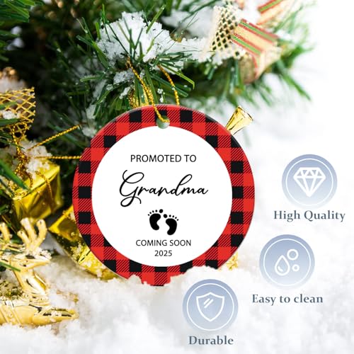 Promoted to Grandma 2025 Christmas Ornament - First Time Grandma Keepsake
