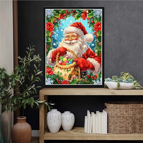5D DIY Christmas Diamond Painting Kit - Santa Claus Art 12x16"