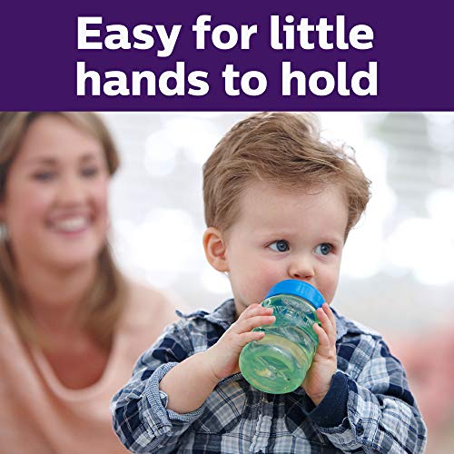 Philips Avent My Easy Sippy Cup, 9 oz, Spill-Proof Soft Spout (2 Pack, Blue/Green)