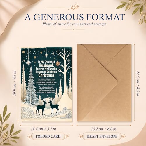 Christmas Card Gift for Husband - Deer Silhouettes - Silver