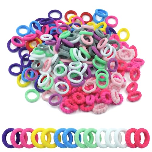 Mimoment 300Pcs Baby Hair Ties - Seamless No Damage Toddler Hair Bands