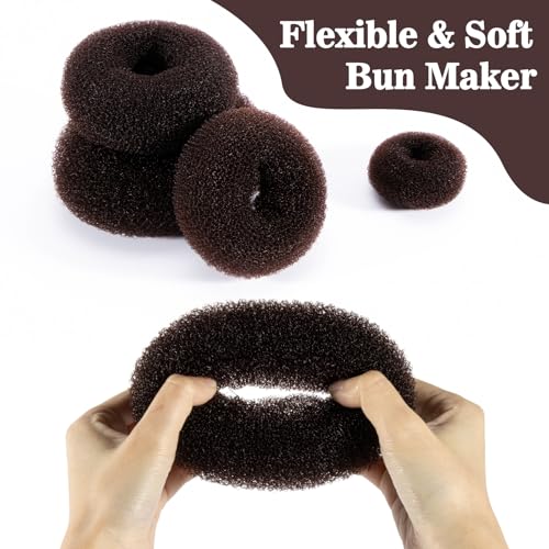 MAQIHAN Hair Donut Bun Maker Kit with Clips - 5 Sizes