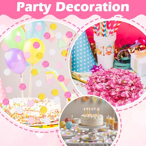 8000pcs Pink Tissue Confetti Dots for Party Decorations