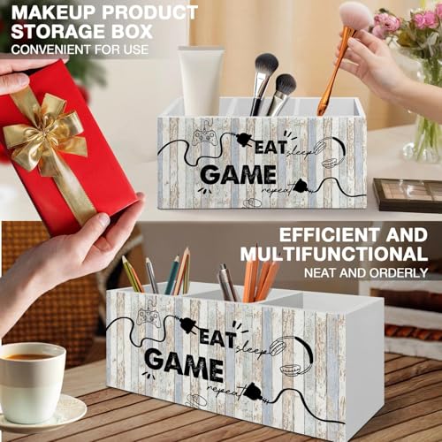 Wooden Desk Organizer with 3 Compartments for Pens & Accessories
