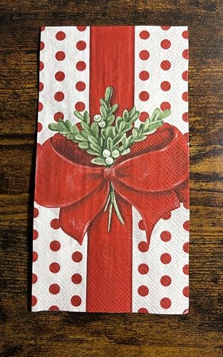 IHR Ideal Home Range Disposable 3-Ply Paper Napkins & Guest Hand Towels, A Present for You Design, 16-Count