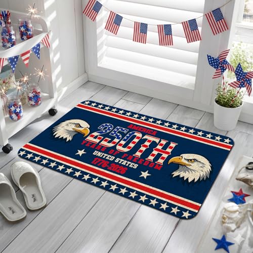 250th Anniversary Patriotic Doormat - Non-Slip 30x17 Inch