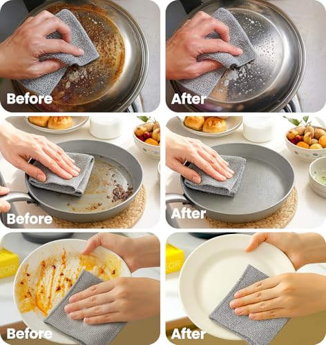 Non-Scratch Wire Dish Cloths - 10PCS Durable Multipurpose Rags