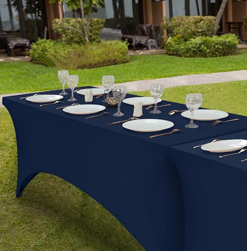 Utopia Kitchen Navy Blue Spandex Table Cloth for 6FT Tables - 1 Pack