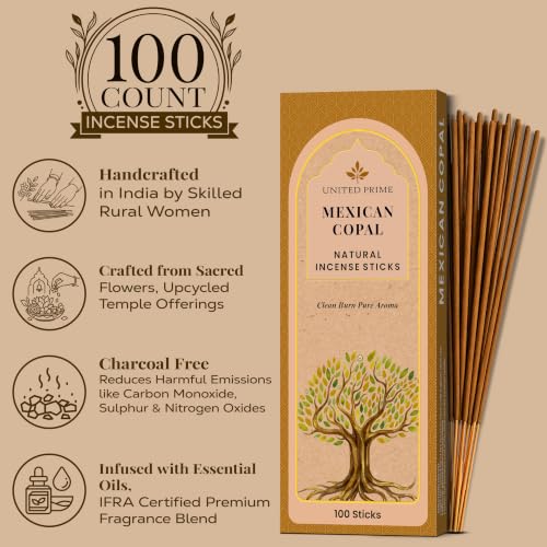 Natural Copal Incense Sticks – 100% Organic & Non-Toxic, 100 Sticks