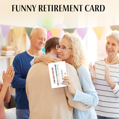 Funny Retirement Card for Men and Women with Envelope - 5.5"x8"