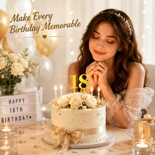 Personalized Gold Acrylic Number Cake Toppers Set (0-9)