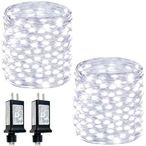 Fairy Lights 165FT 500 LEDs Plug-in String Lights Cool White - 2 Pack