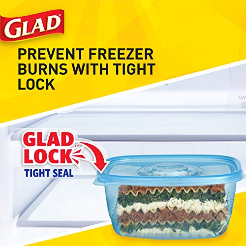 Glad FreezerWare Large 64oz Food Storage Containers with Lids, 2 Count Set