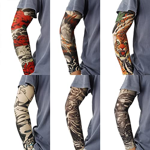 YARIEW Tattoo Sleeves for Men - 12-Piece Fake Tattoo Arm Sleeves