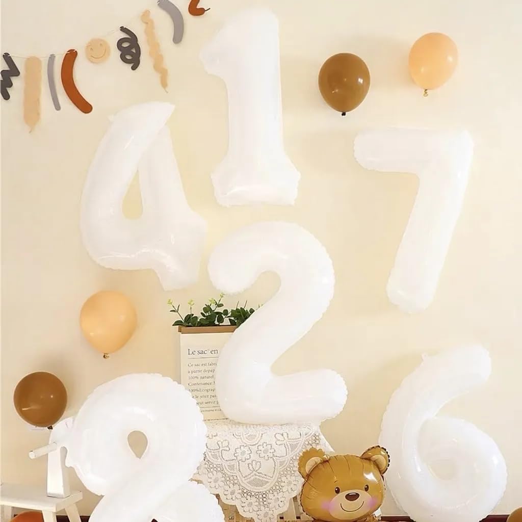 Number 7 Balloon by [Brand Name] - 40 Inch White Birthday Decoration for 7th, 17th, 27th & 70th Celebrations