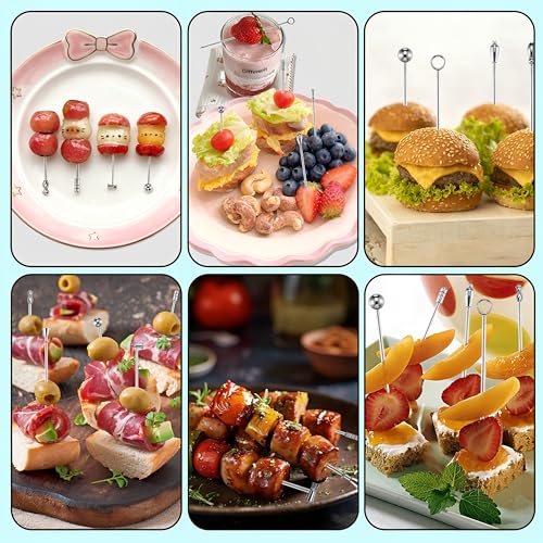 9PCS Stainless Steel Martini Picks - Reusable Cocktail Skewers