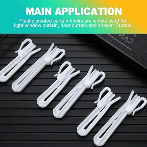 80-Piece Adjustable Pinch Pleat Curtain Hooks - 85mm Plastic Drapery Hooks